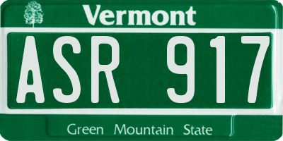 VT license plate ASR917