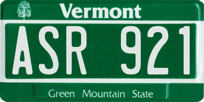 VT license plate ASR921