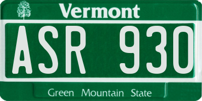 VT license plate ASR930