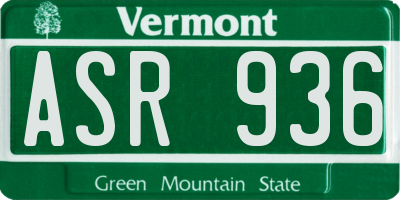VT license plate ASR936