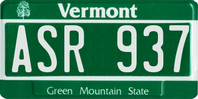 VT license plate ASR937