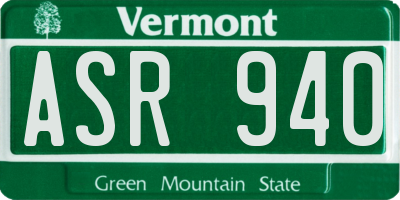 VT license plate ASR940