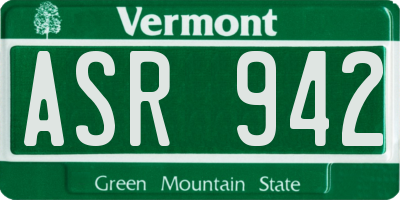 VT license plate ASR942