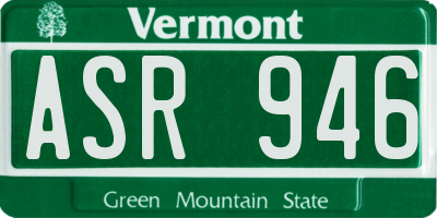 VT license plate ASR946