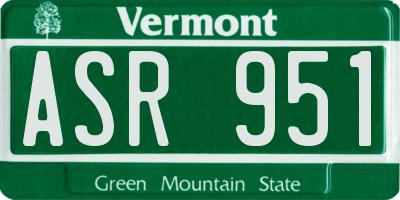 VT license plate ASR951