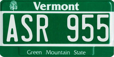 VT license plate ASR955