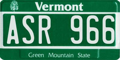 VT license plate ASR966