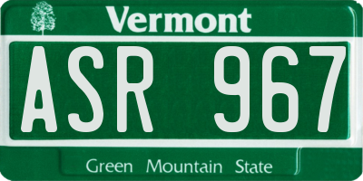 VT license plate ASR967