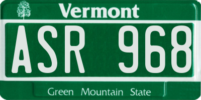 VT license plate ASR968