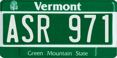 VT license plate ASR971