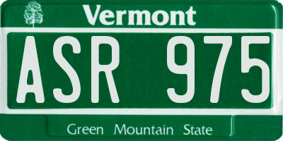 VT license plate ASR975