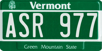 VT license plate ASR977