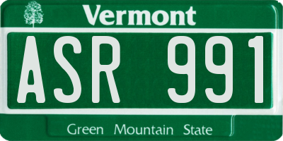 VT license plate ASR991
