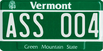 VT license plate ASS004