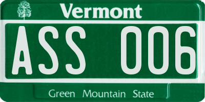 VT license plate ASS006