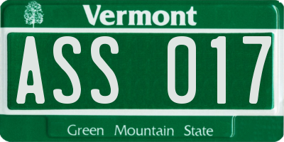 VT license plate ASS017