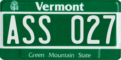 VT license plate ASS027