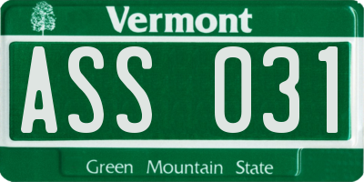 VT license plate ASS031