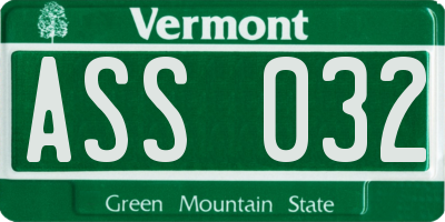 VT license plate ASS032
