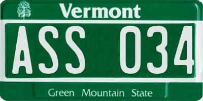 VT license plate ASS034