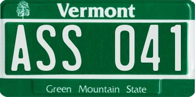 VT license plate ASS041