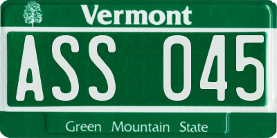 VT license plate ASS045