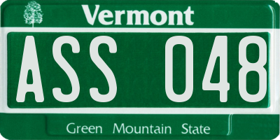 VT license plate ASS048