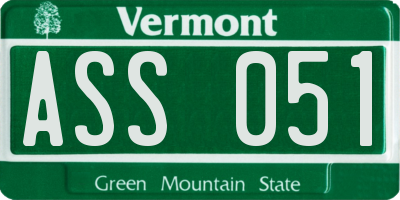 VT license plate ASS051