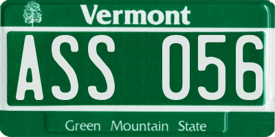 VT license plate ASS056