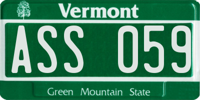 VT license plate ASS059