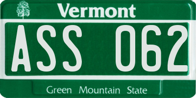 VT license plate ASS062