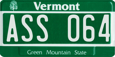 VT license plate ASS064