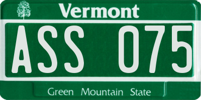VT license plate ASS075
