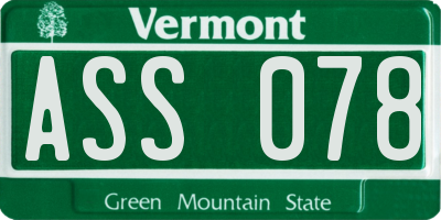 VT license plate ASS078