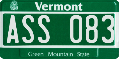 VT license plate ASS083