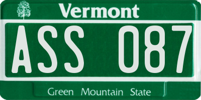 VT license plate ASS087