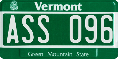 VT license plate ASS096