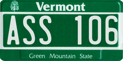 VT license plate ASS106