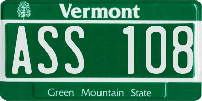 VT license plate ASS108