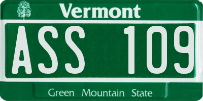 VT license plate ASS109