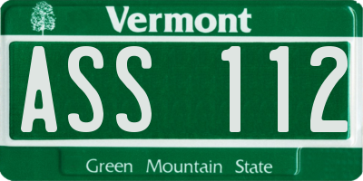 VT license plate ASS112