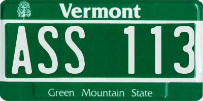 VT license plate ASS113