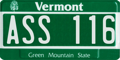VT license plate ASS116