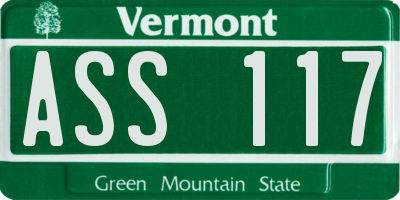 VT license plate ASS117