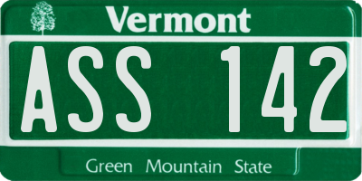 VT license plate ASS142