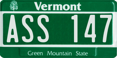VT license plate ASS147