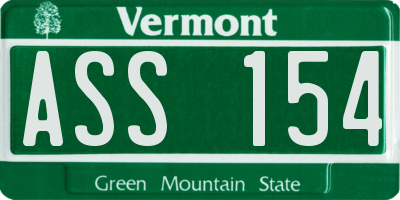 VT license plate ASS154