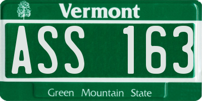 VT license plate ASS163