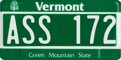 VT license plate ASS172