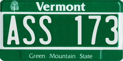 VT license plate ASS173